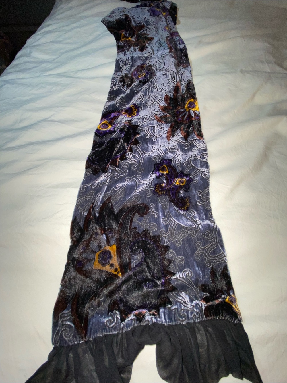 Black Ruffled Sheer Panel scarf - Picture 2 of 4
